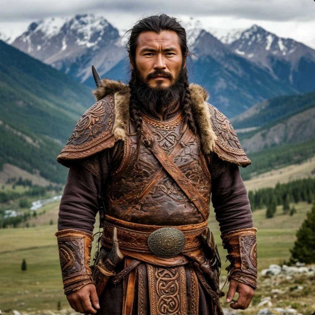 Богатырь Сартакпай сгенерированный ИИ