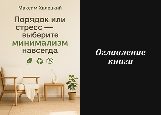 Оглавление книги "Порядок или стресс — выберите минимализм навсегда"