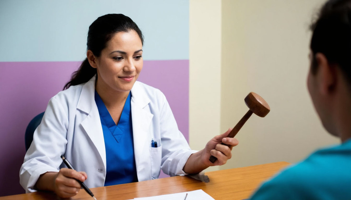 Именно так, по мнению нейросети, выглядит невролог с молоточком для проверки рефлексов 🤦‍♀️