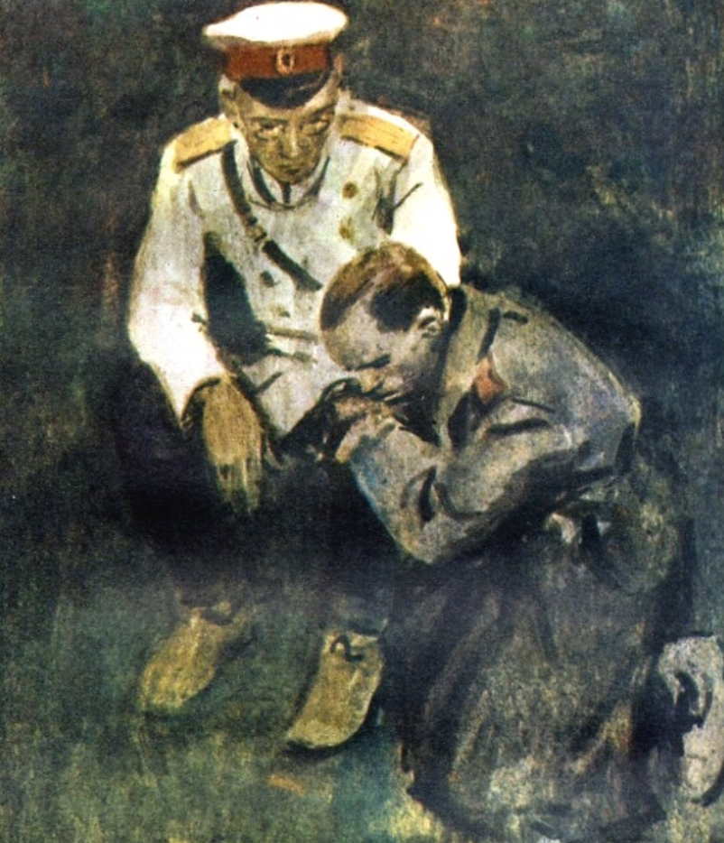 Ромашов и Хлебников "Поединок". Художник П. Пинкисевич