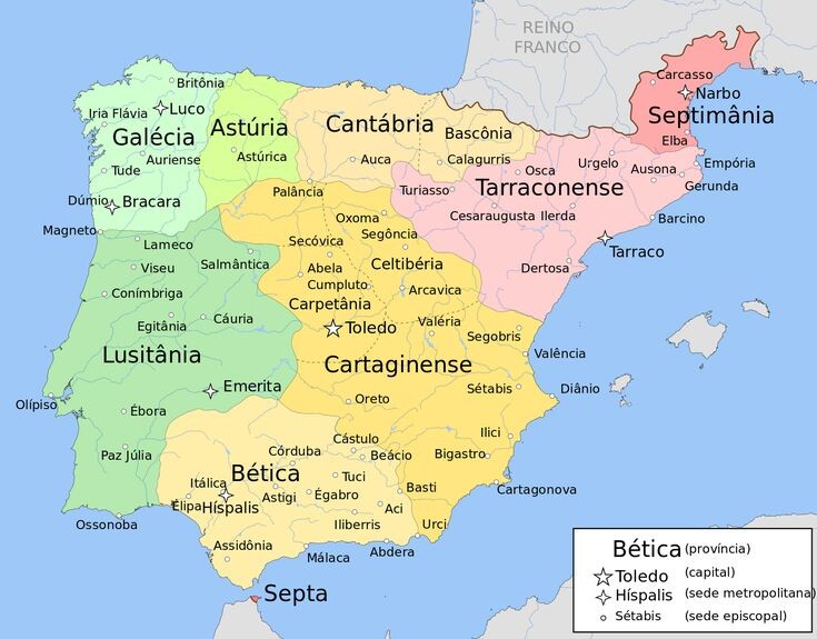 Финальная форма королевстав вестготов. Примерно в таком виде страна просществует полтора столетия.