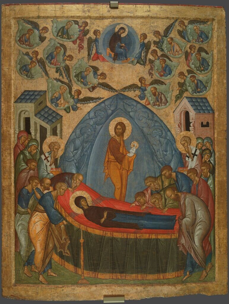 Неизвестный художник 15 века (тверская школа). Успение Богоматери (Голубое Успение). Третьяковская галерея