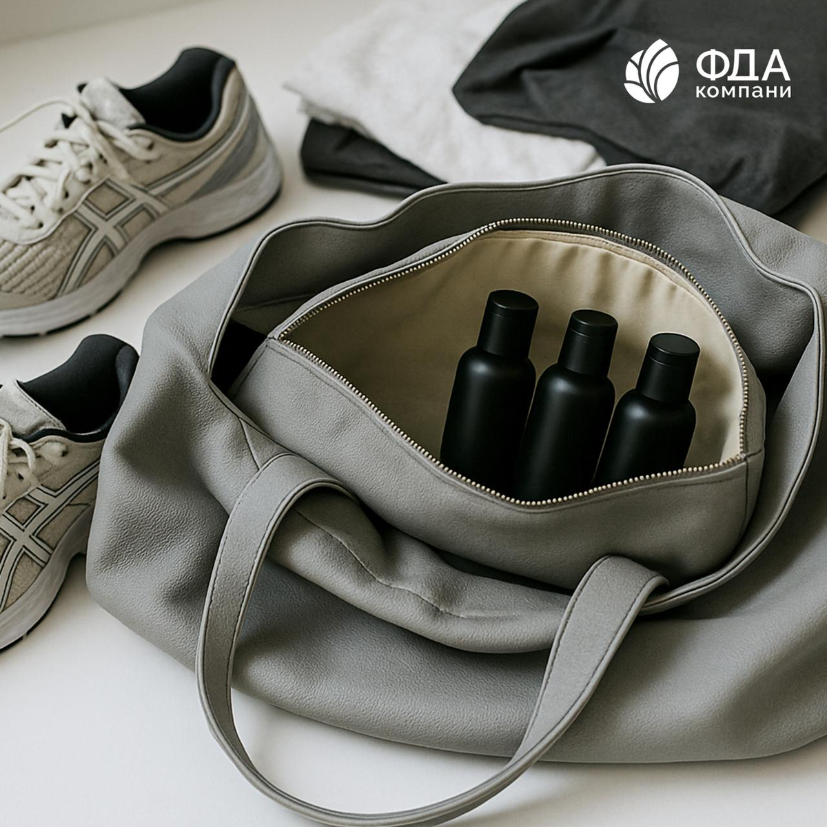 Мини-флакон почти ничего не весит и удобно вмещается в любую сумку