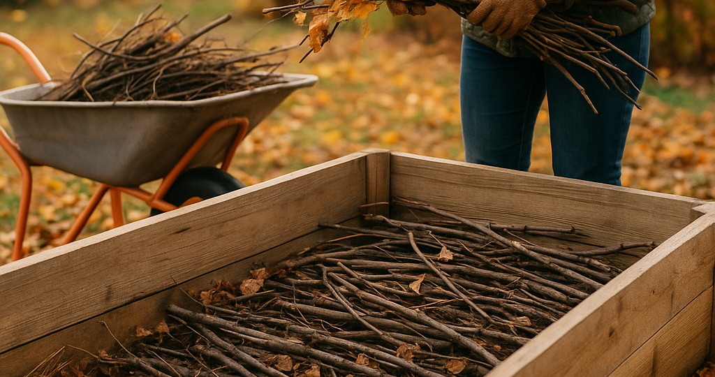 Тёплая грядка из веток: закладываю в сентябре — весной под огурцы и кабачки