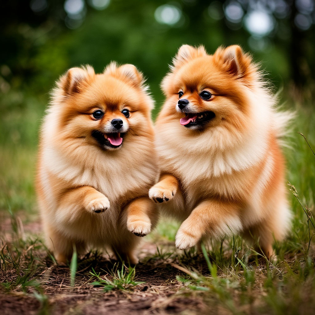 Шпицы на природе