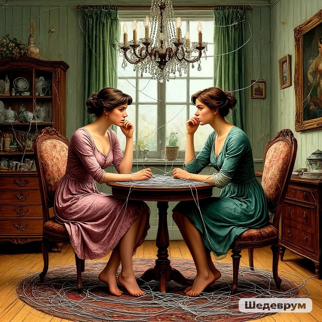 Запутались. Сгенерировано нейросетью Шедеврум по запросу автора.