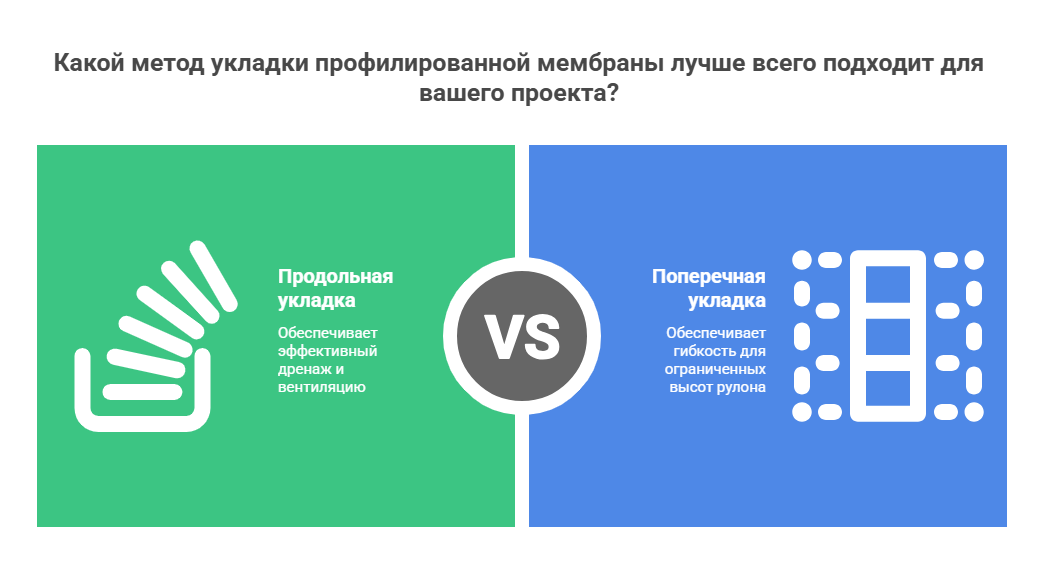 Виды укладки шиповидной мембраны