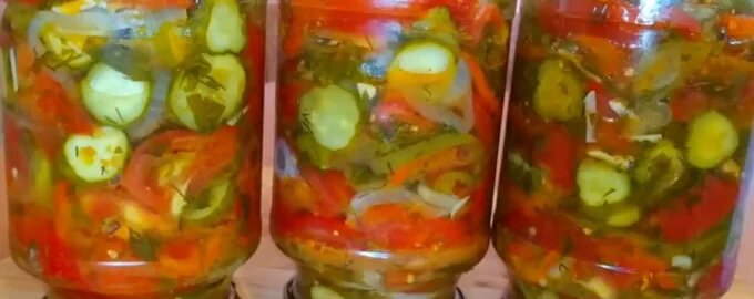 Салат из помидоров и огурцов Лето в банке – зимой как свежий