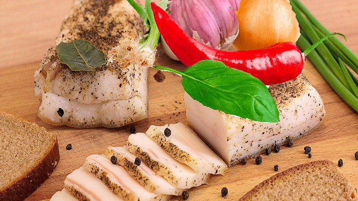 Свиное сало продукт питания.