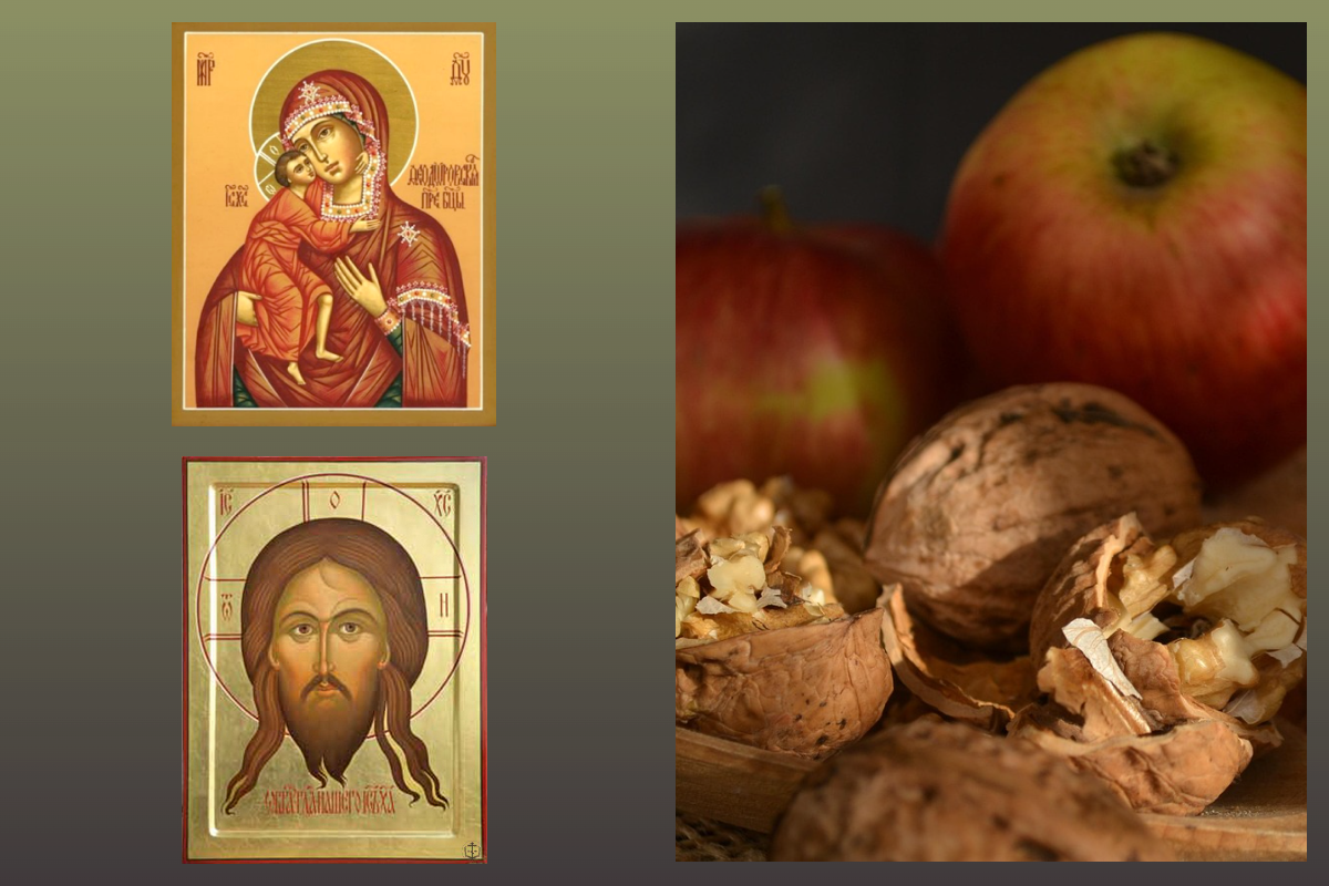 Спас Нерукотворный, Икона Богородицы Феодоровская/яблоки, орехи/pixabay.com