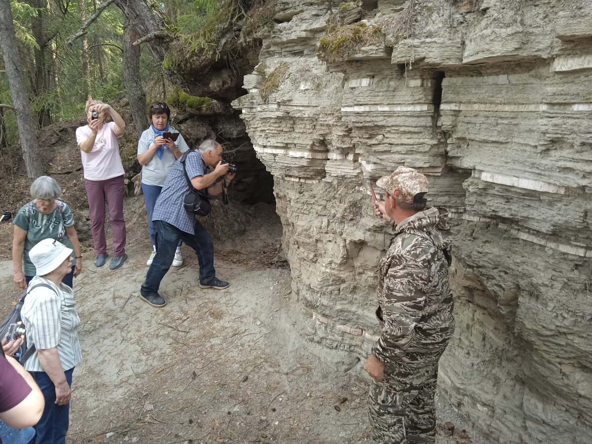 В горе хорошо видно, как расположены полоски селенита