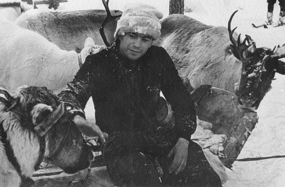 Николай Тибо-Бриньоль в зимнем походе по Северному Уралу в 1957 году во главе с Игорем Дятловым (в этом походе принимала участие также Зина Колмогорова).