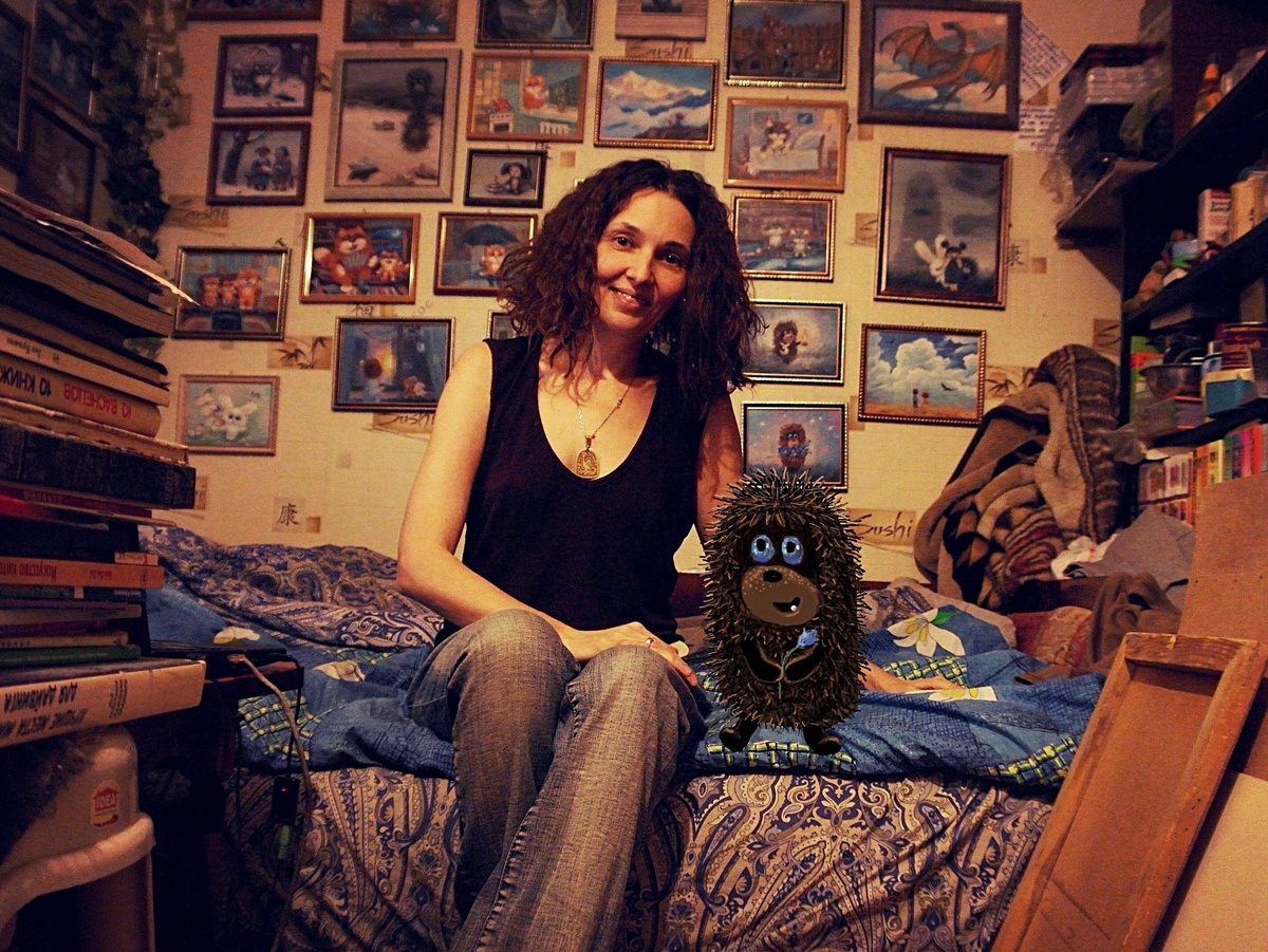 Татьяна Маунт и частый герой ее картин - Ёжик