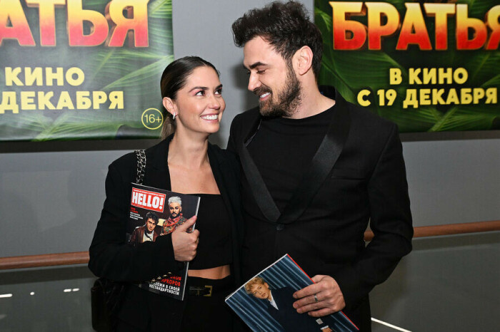 Пётр Дранга и Агата Муцениеце на премьере фильма «Братья».