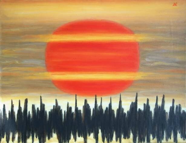 Александр Слесарев «Энергия неба» 70 х 90 холст, масло 1997 г