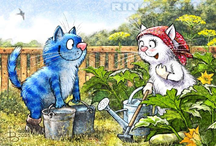 синие коты Рины Зенюк. Помощь по-соседски