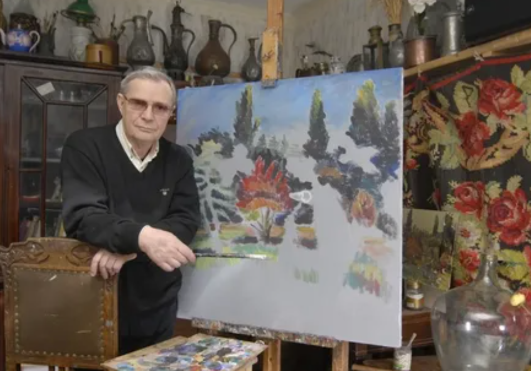 Лев Прыгунов и одна из его картин