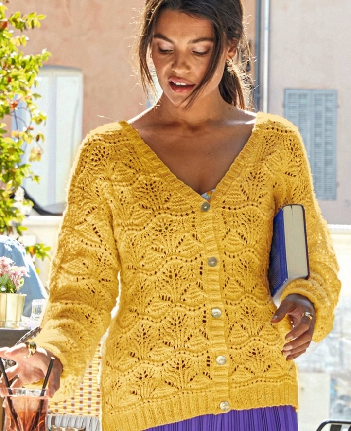 Желтый кардиган. Фото источник: коллекция happy.