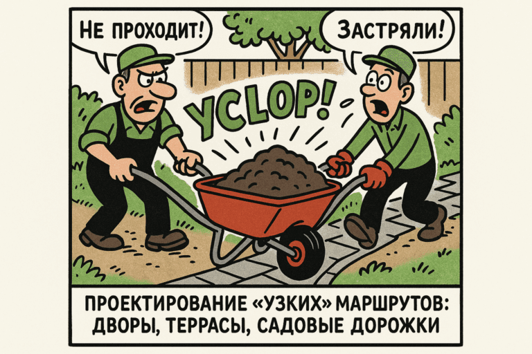    На фото представлены узкие садовые дорожки, идеально вписывающиеся в ландшафт двора. Artem Motomul