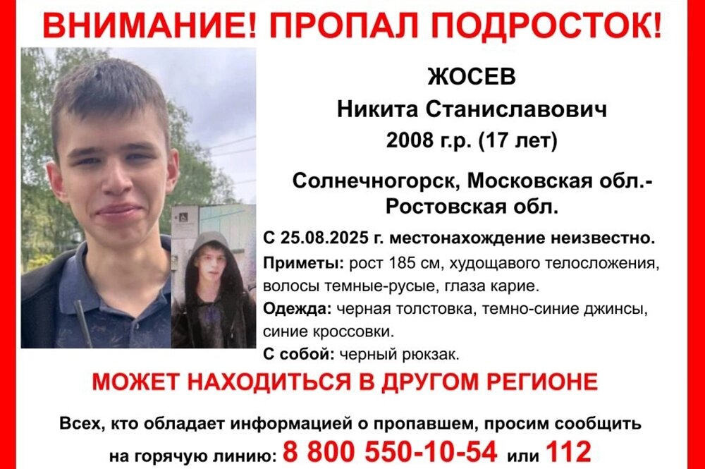    Поисковая ориентировка. Фото: соцсети