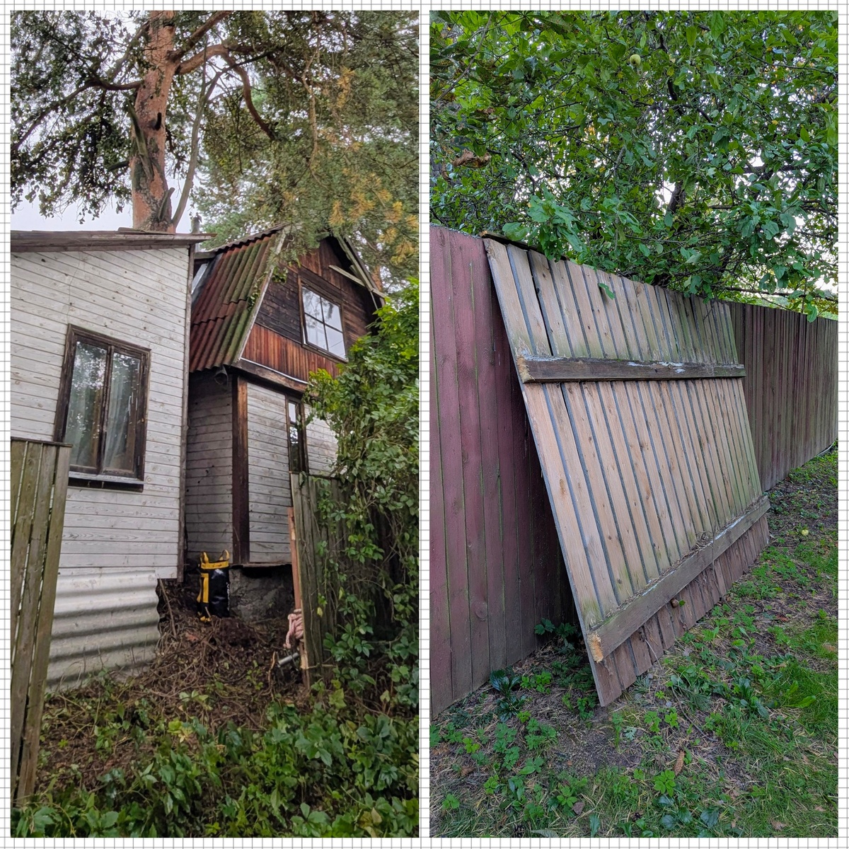 Убранная секция забора 