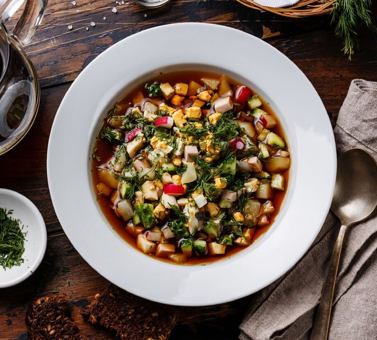 Освежающая окрошка на квасе