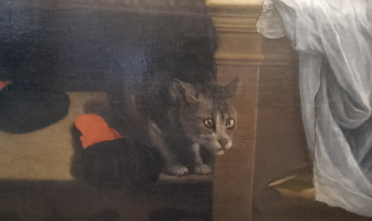 Кошка с картины Джулиано Романо "Любовная сцена". Кошка это лучшее, что на данной картине есть, кстати. На нашего Силю похожа