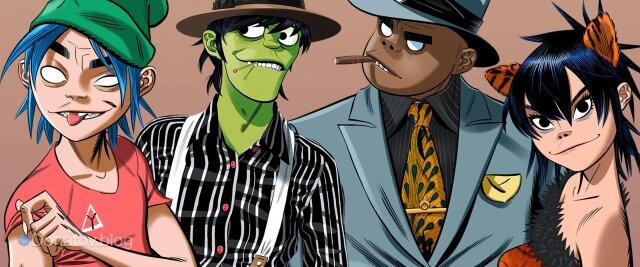    Иллюстрация с участниками группы Gorillaz