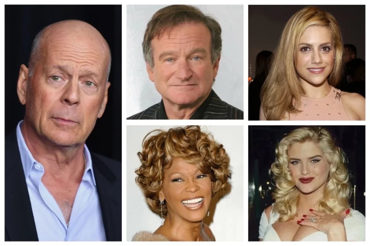    Брюс Уиллис, Робин Уильямс, Уитни Хьюстон, Бриттани Мерфи, Анна Николь Смит.