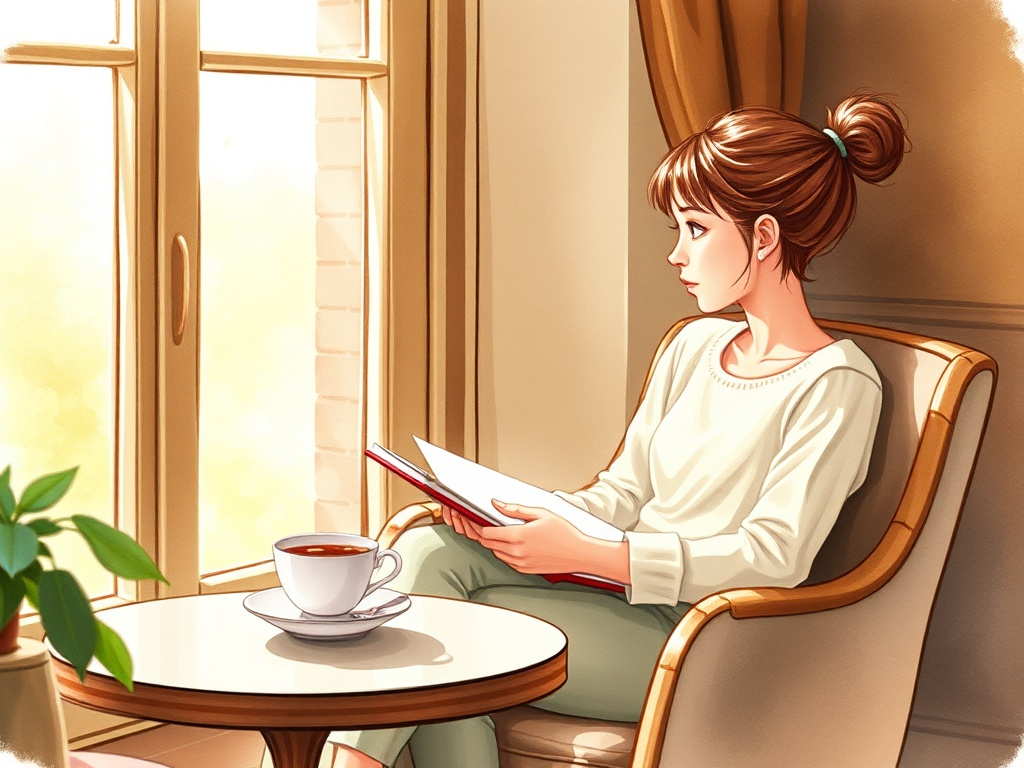 Девушка определяет свои источники радости, ведя дневник наблюдений