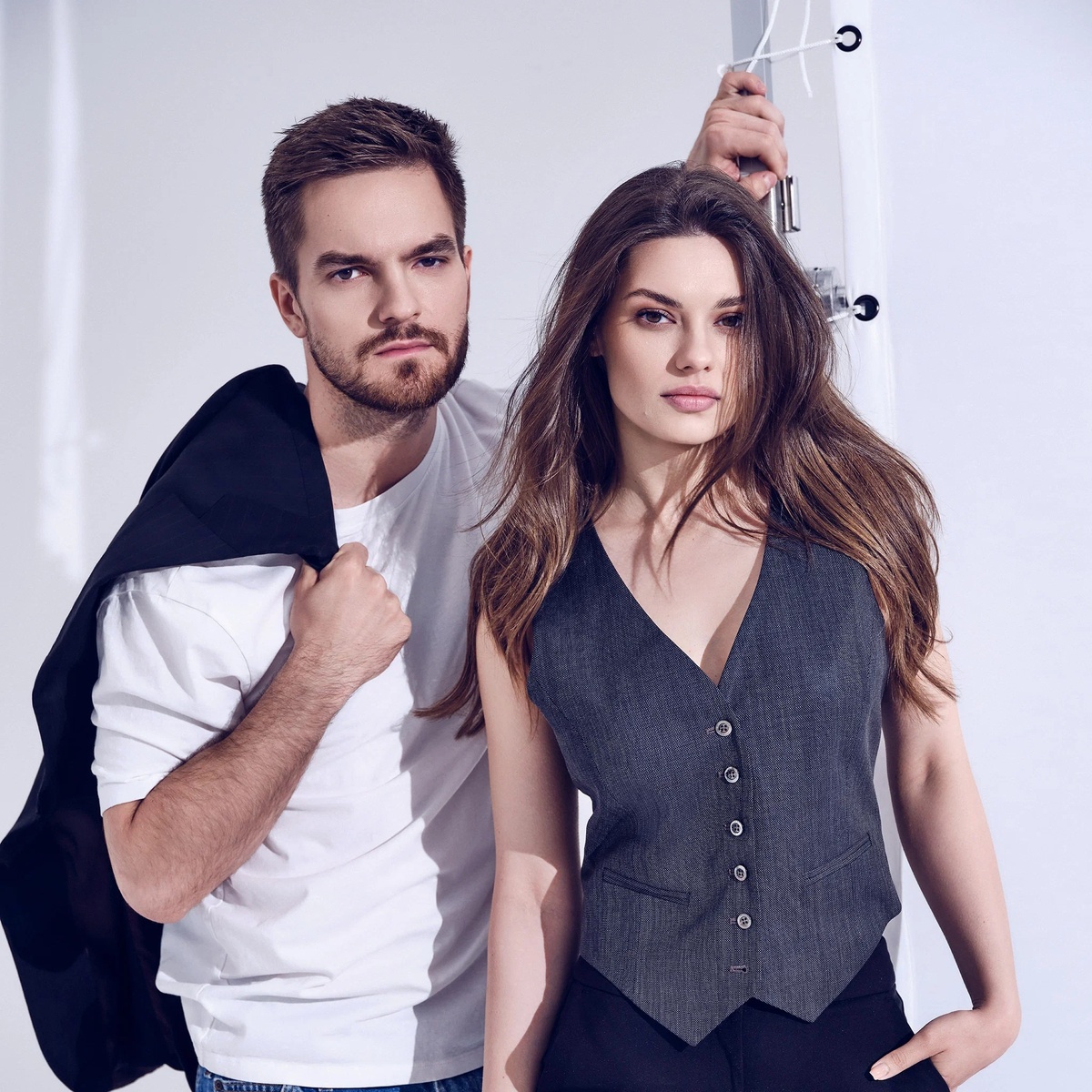 Никита Волков и Лиана Гриба на съемках промо к 1 сезону сериала