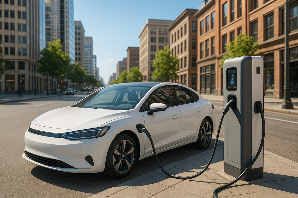 Электромобили в России постепенно становятся частью городского ландшафта