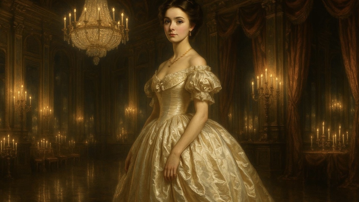 В иллюстративных целях. Дама в бальном платье XIX века  
