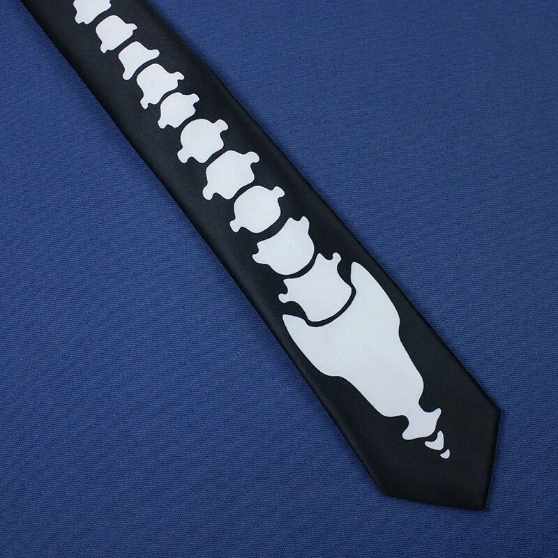 Новый галстук Джеймс Бонд День мертвых шпион косплей для мужчин женщин Хэллоуин вечерние черный галстук со скелетом и черепом аксессуары ♦ https://aliexpress.ru/item/1005008339500401.html