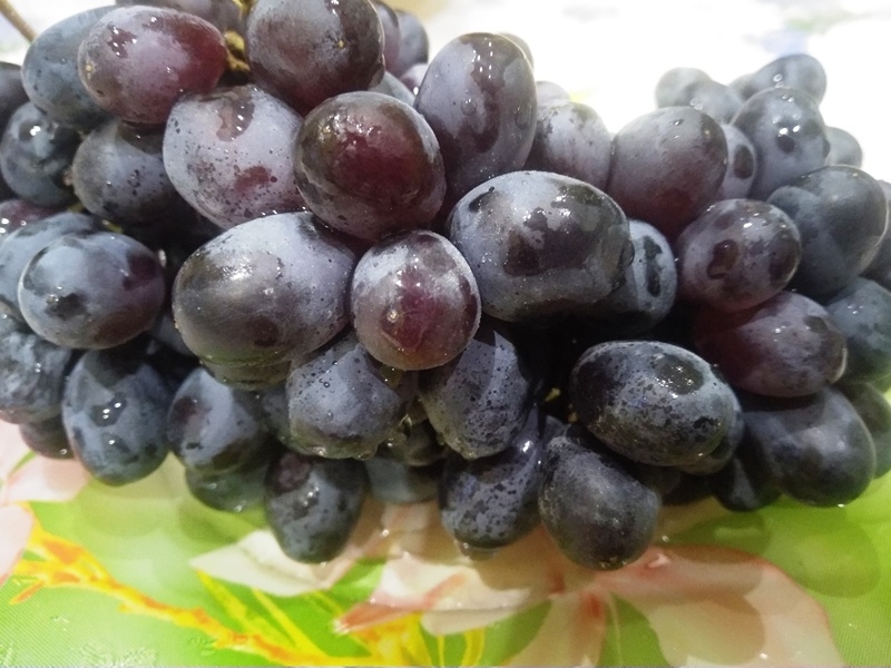 Виноград киш-миш чёрный. Куплен в магазине Подмосковья. Фото автора