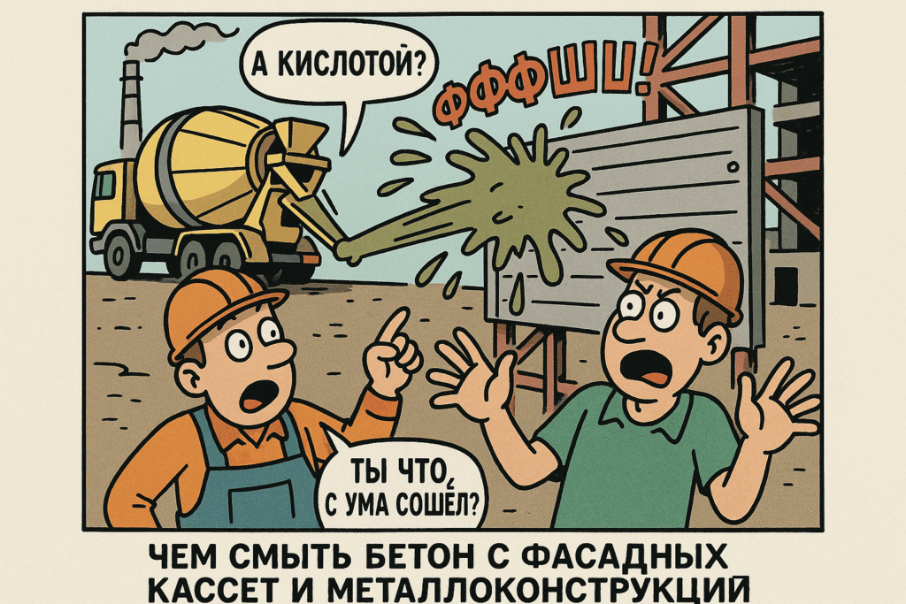    Убедитесь, что ваши фасадные кассеты и металлические поверхности выглядят как новые — смотрите, как удаление цемента восстанавливает чистоту!