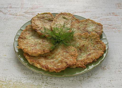 Оладьи кабачковые с баклажаном