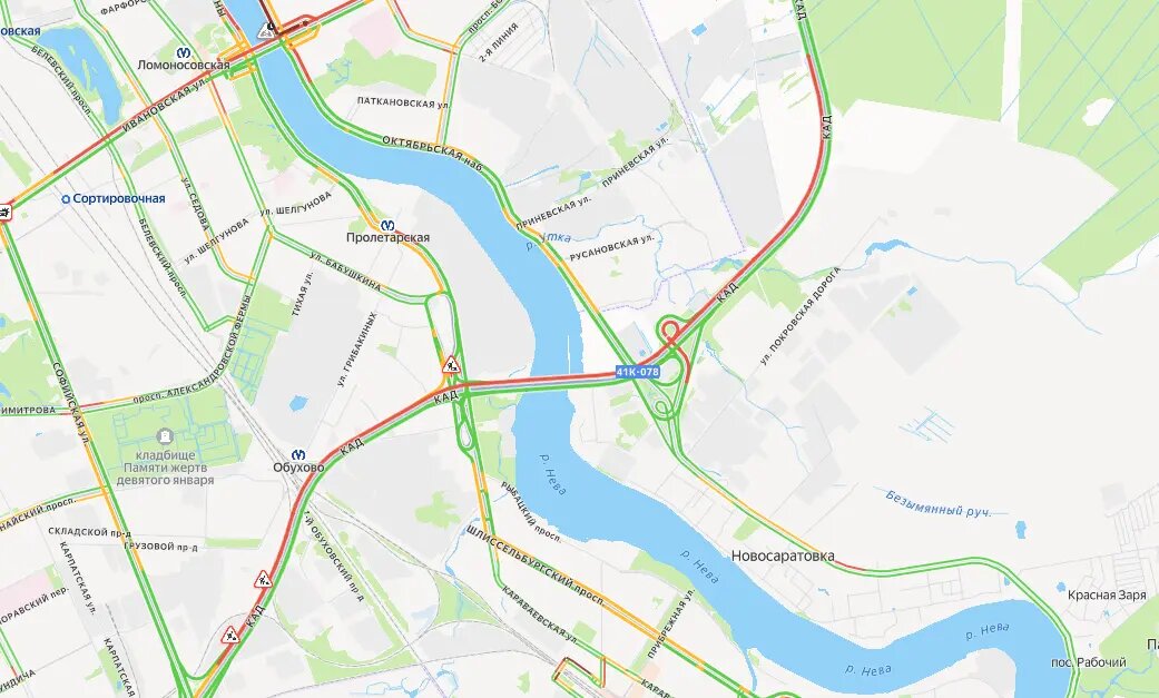    Фото: скрин Яндекс Пробки