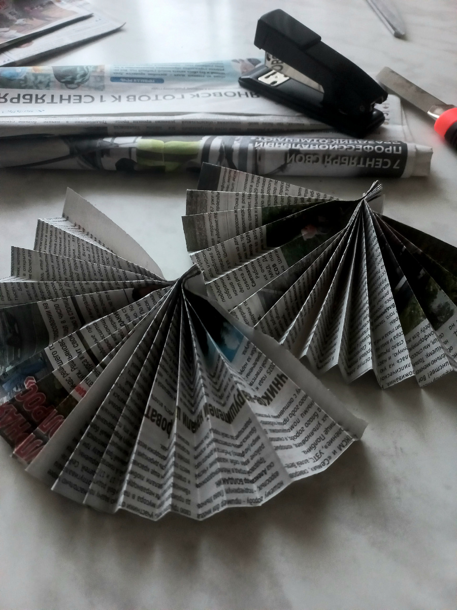 Веера. Гармошечки сцепила степлером.