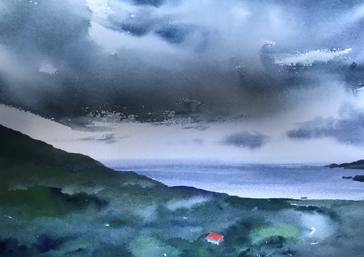 Акварель, бумага хлопок 300гр.