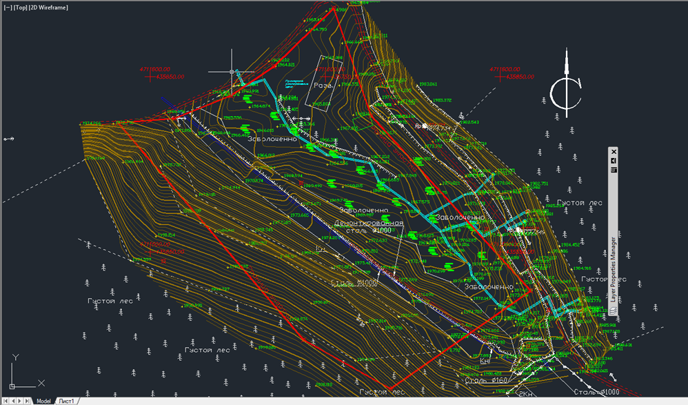 Топосъёмка в AutoCad