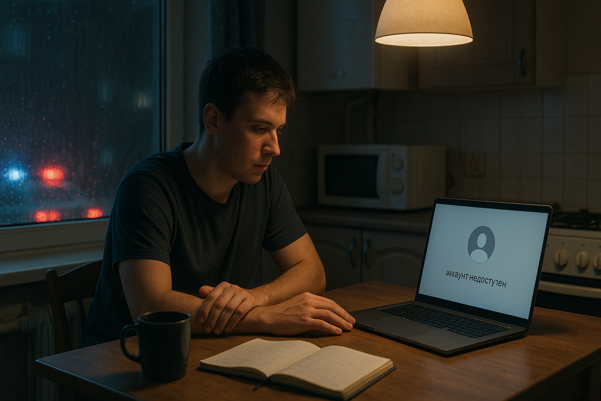 Экран гаснет, а вместе с ним — твой голос в сети, стёртый одним кликом цензуры.