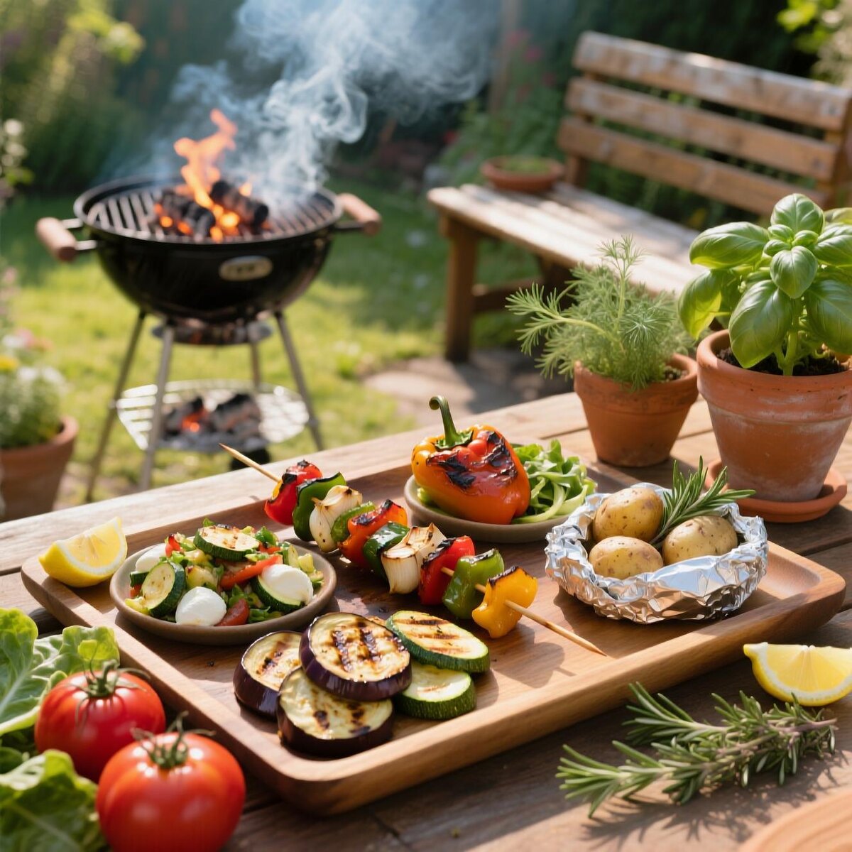 «Летний пир на даче: овощи на гриле под открытым небом»
