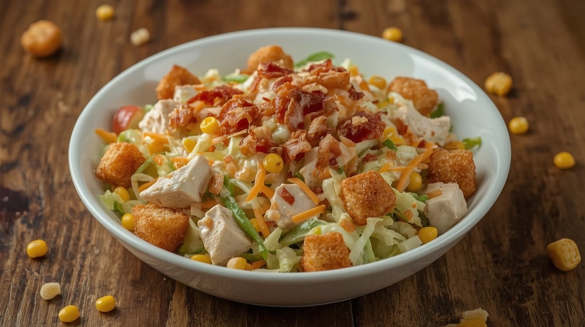 Салат с курицей и кириешками