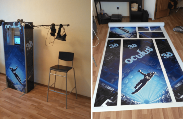 Так получился пост виртуальной реальности, икеевская полка работала рекламной поверхностью.