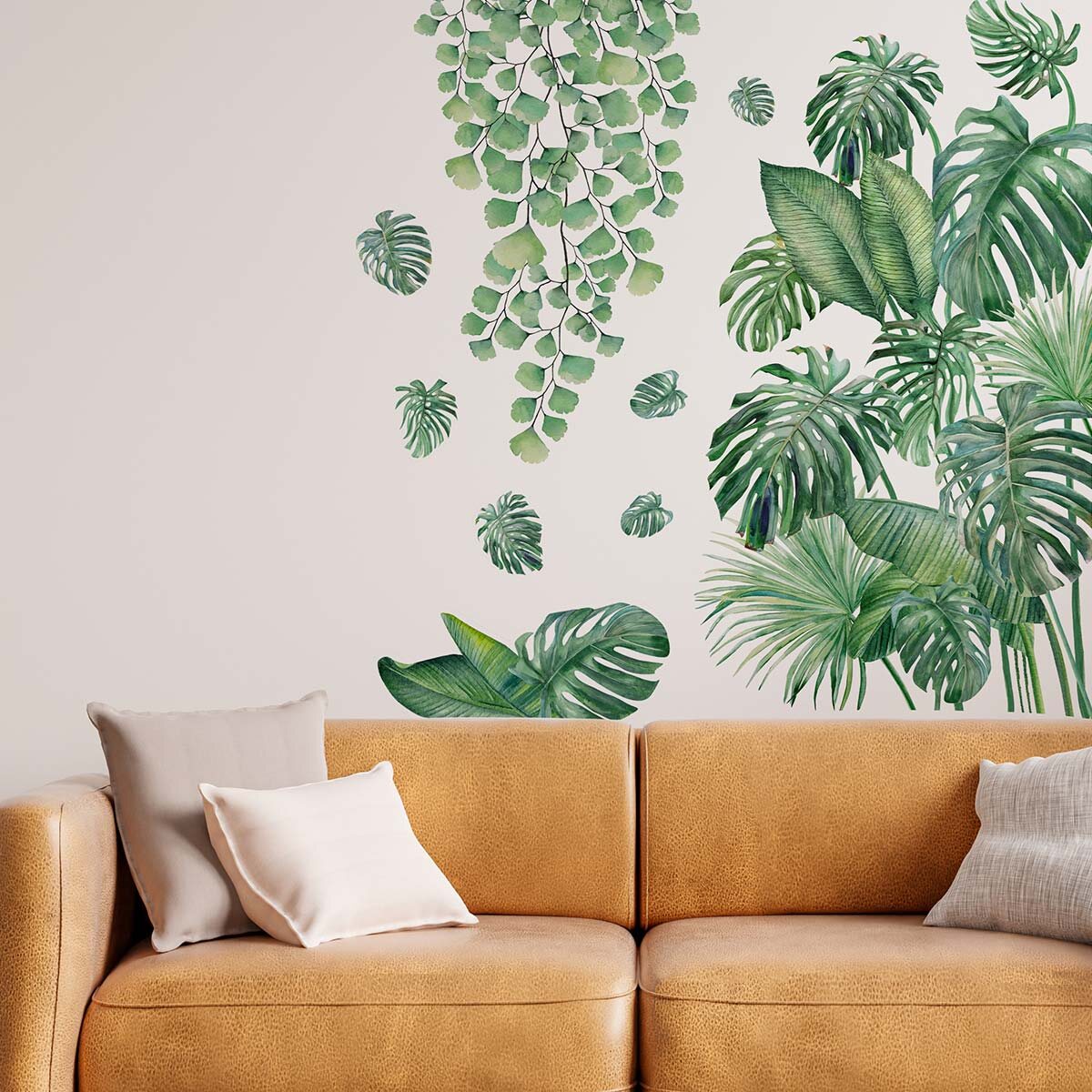 Пример оформления стены интерьерными наклейками VEROL. Артикул на WB: 145885806.