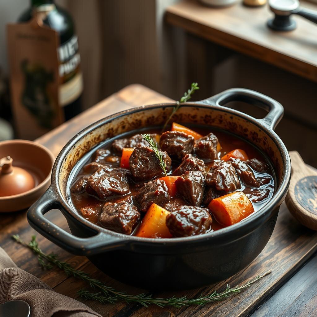 Рагу из говядины в тёмном пиве
