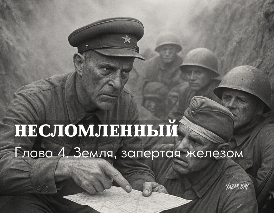 Генерал Огурцов с бойцами в Уманском котле перед последней попыткой прорыва, август 1941 года ©Язар Бай.