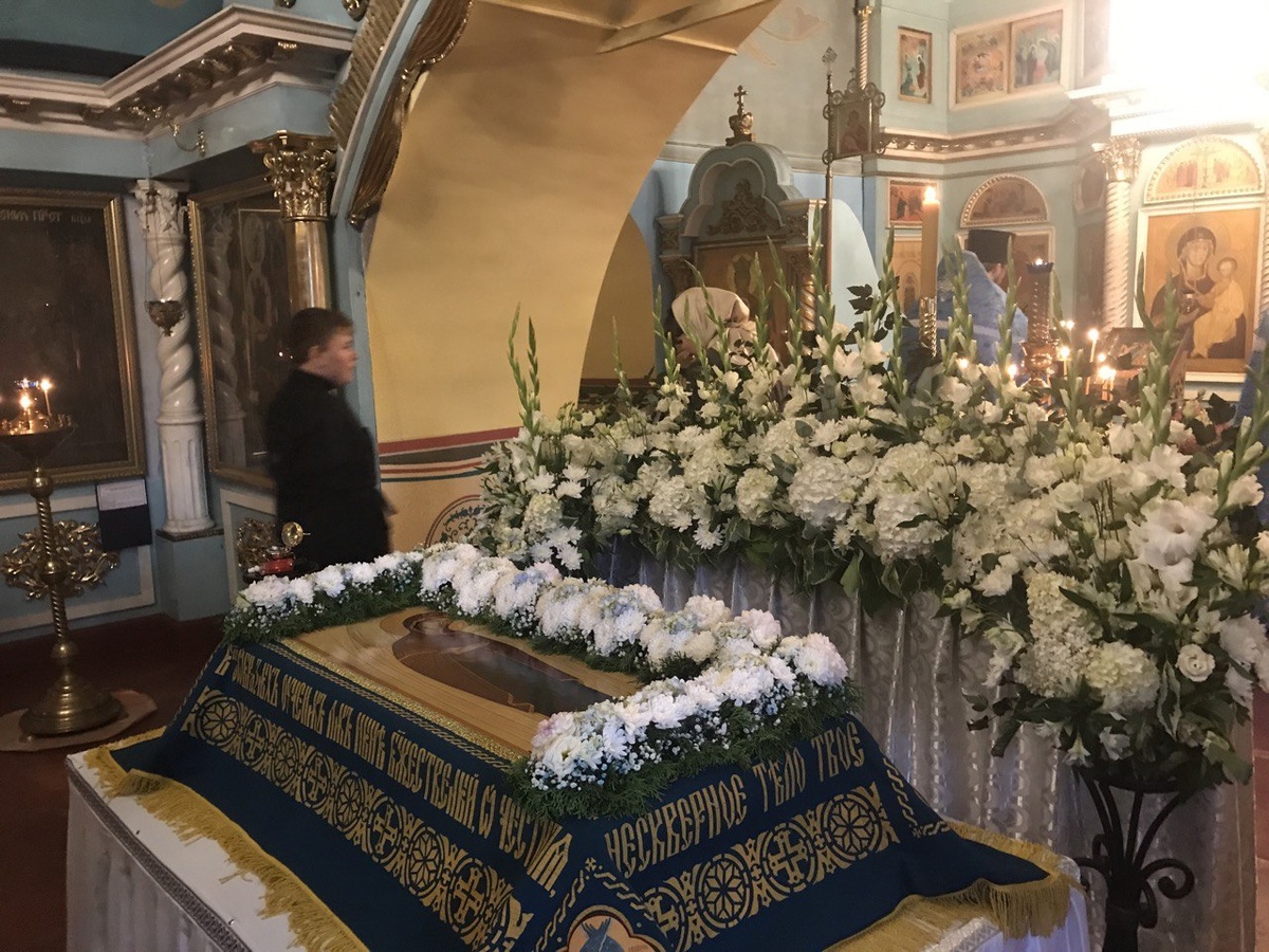 Плащаница Пресвятой Богородицы в храме Рождества Христова Балахнинского благочиния.