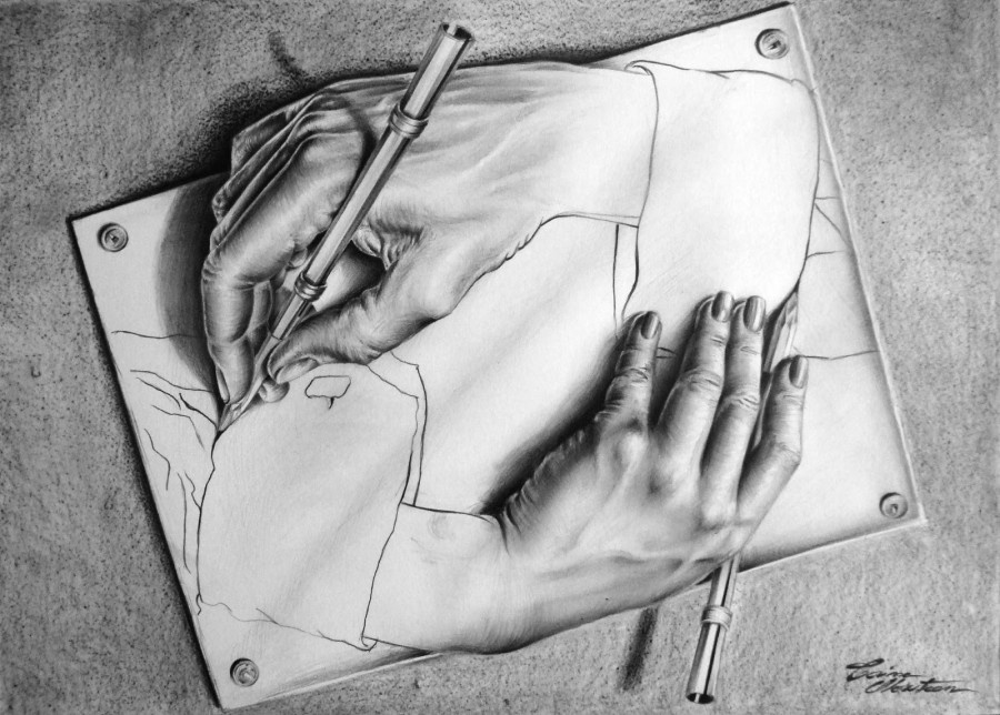 Мауриц Корнелис Эшер "Рисующие руки"